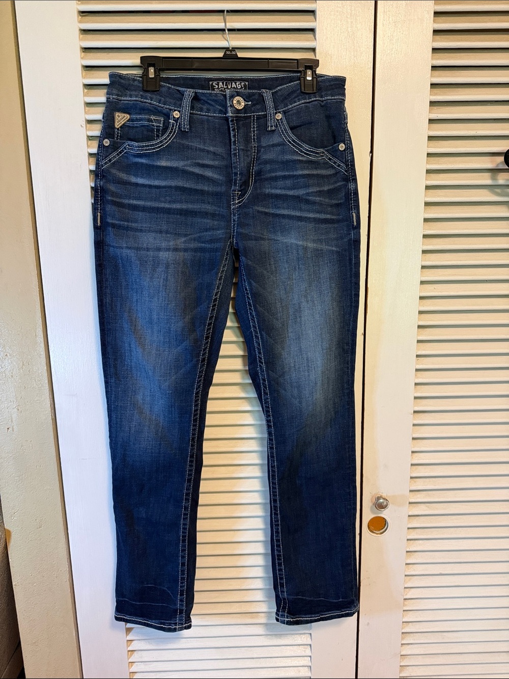 Salvage Men’s Straight-Leg Jeans in Dark Blue Wash